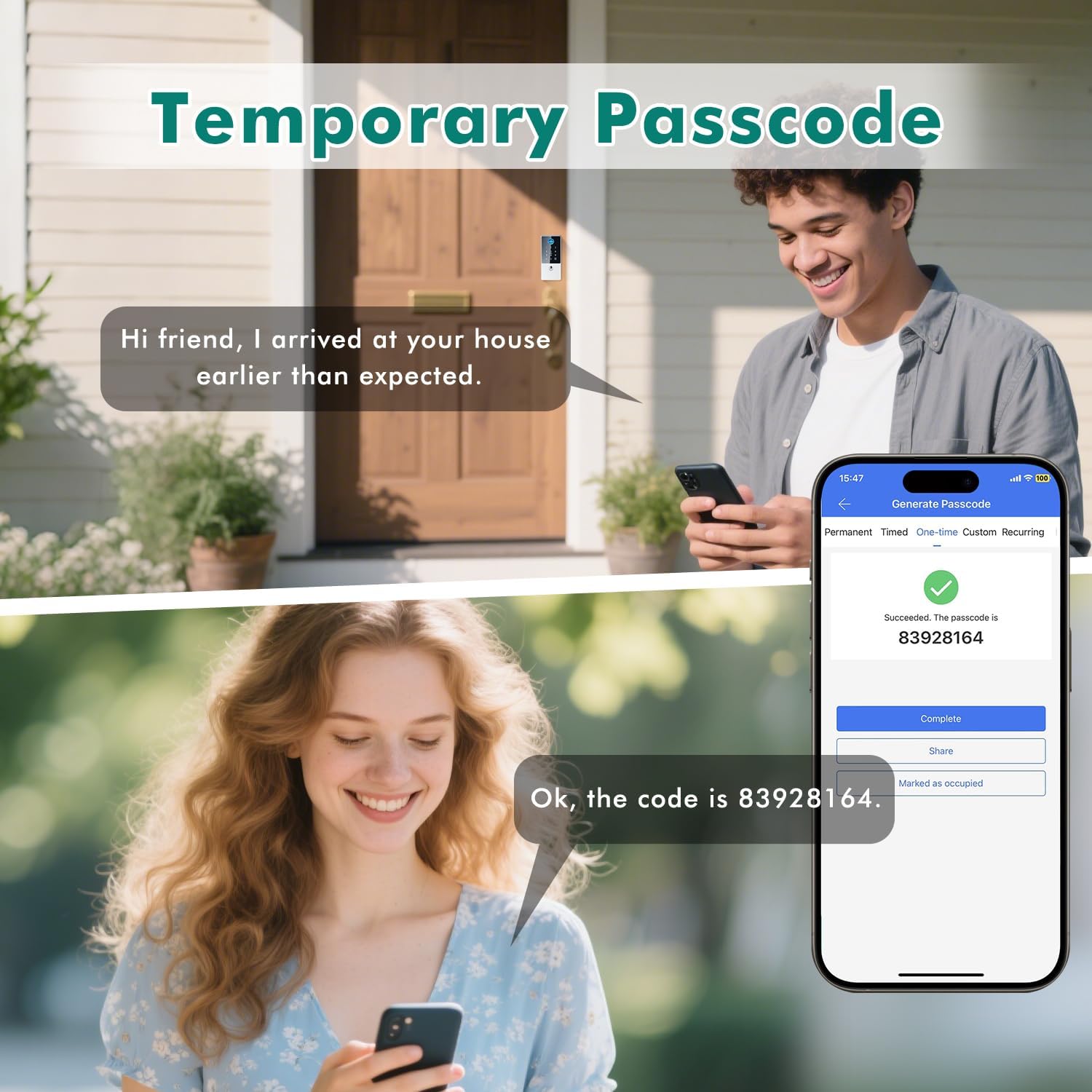 Smart Lock, Upgrade Keyless Entry Deadbolt Smart Lock with Keypad, Fingerprint Door Lock, Smart Locks for Interior Front Door, Biometric Digital Door Lock with Code App Control and Auto Lock(Silver)