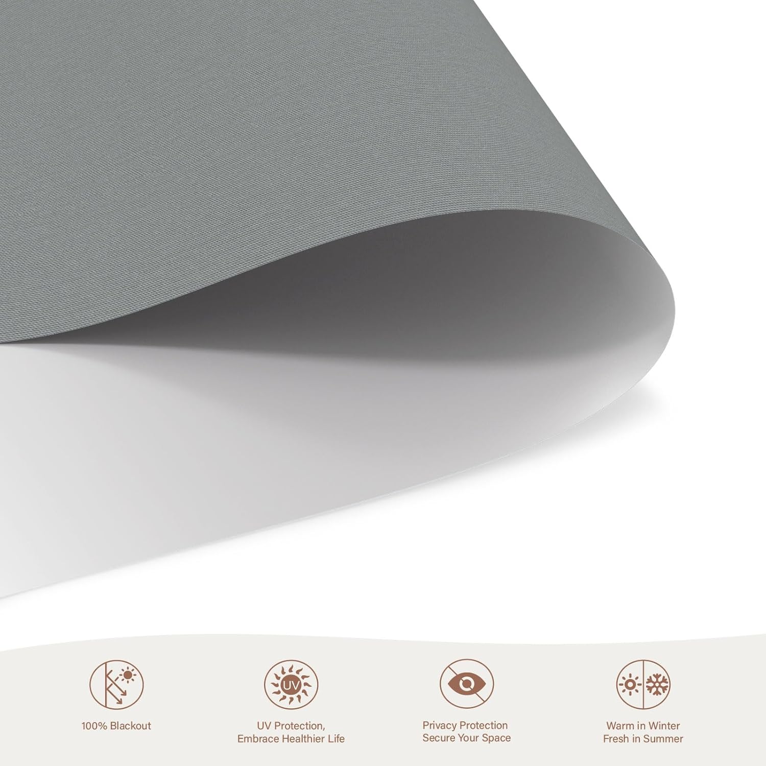 Motorized Roller Blinds with Remote, 100% Blackout Automatic Roller Shades for Bedroom, Bathroom, and Living Room, Customized Size, Moonlit Fog Gray