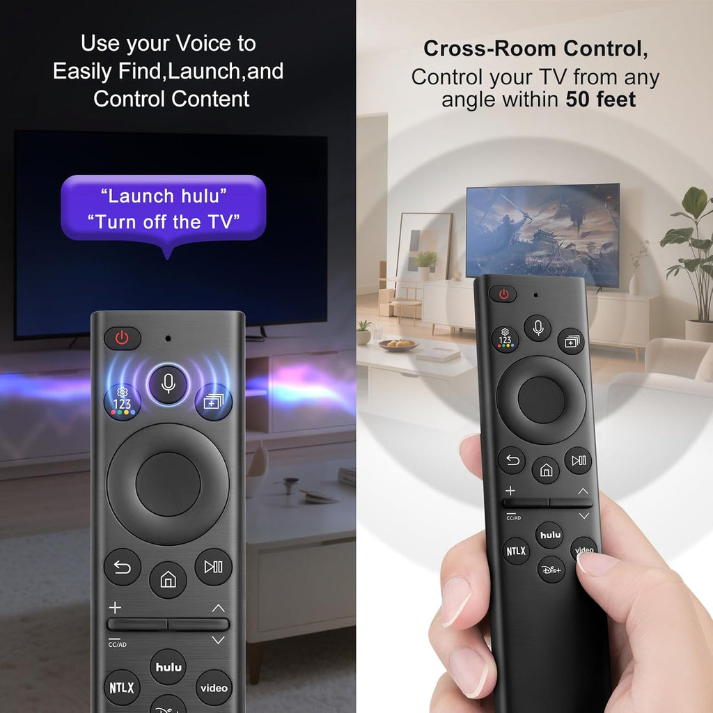 Voice Remote for Samsung-TV-Remote Replacement, Universal for 2019-2024 Samsung Smart TV Remote Control with Voice Control.No Solarcell.2-Year Warranty.