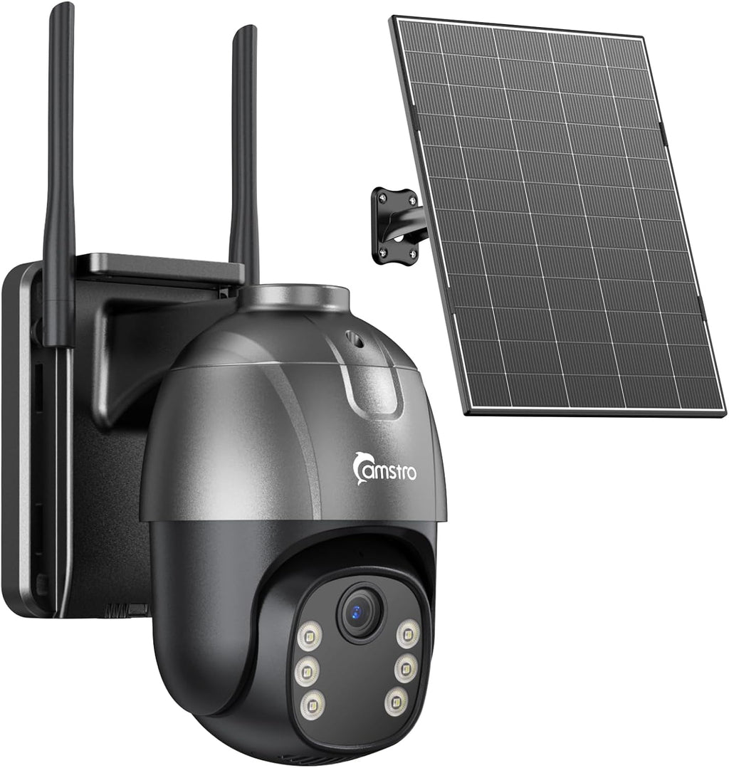 4G LTE Cellular Solar Security Camera Wireless Outdoor,AOV 24/7 Continuous Recording Camera with SIM Card,AI Tracking Detection,32GB Memory SD Card, 360°Pan & Tilt Surveillance, IP66, No WiFi