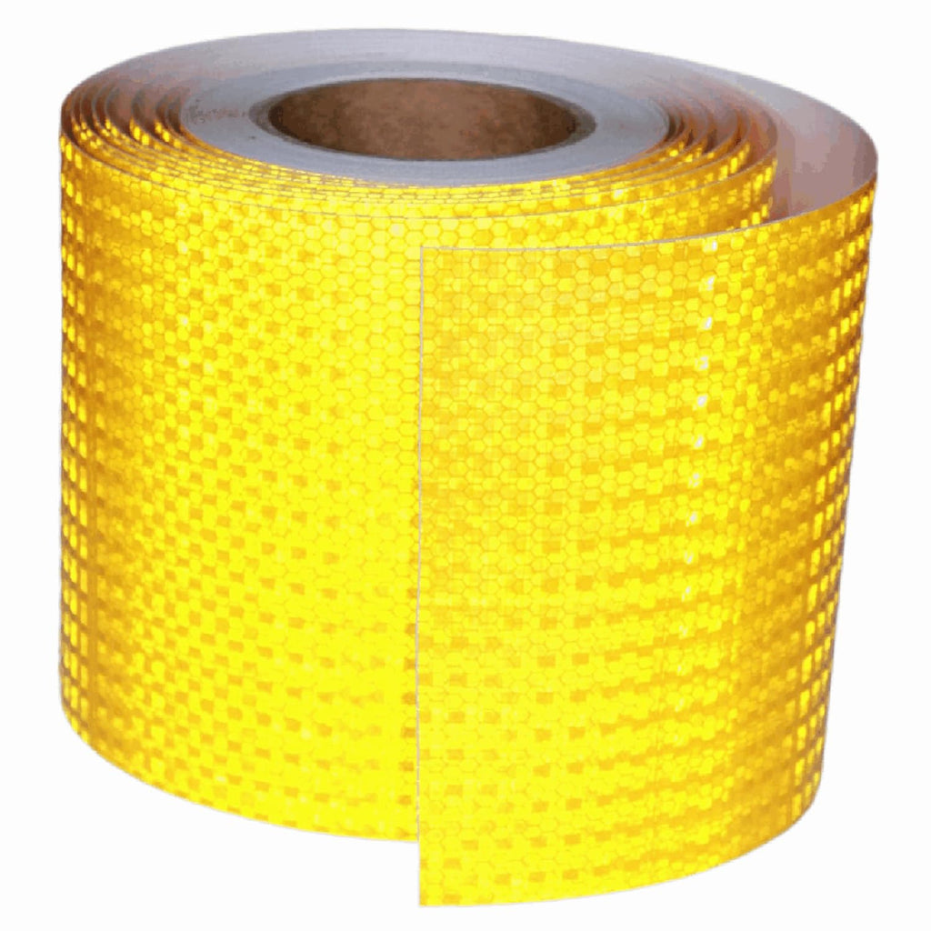Yellow Reflective Tape 6 inch Wide, Outdoor Waterproof High Visibility Warning Industrial Marking Tape, Safety Stickers (68 feet)