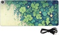 Large Heated Mouse Pad,Leather Desk Mat,31.5"x13",Hand Warmer Pads for Desk,Leaf(Green)
