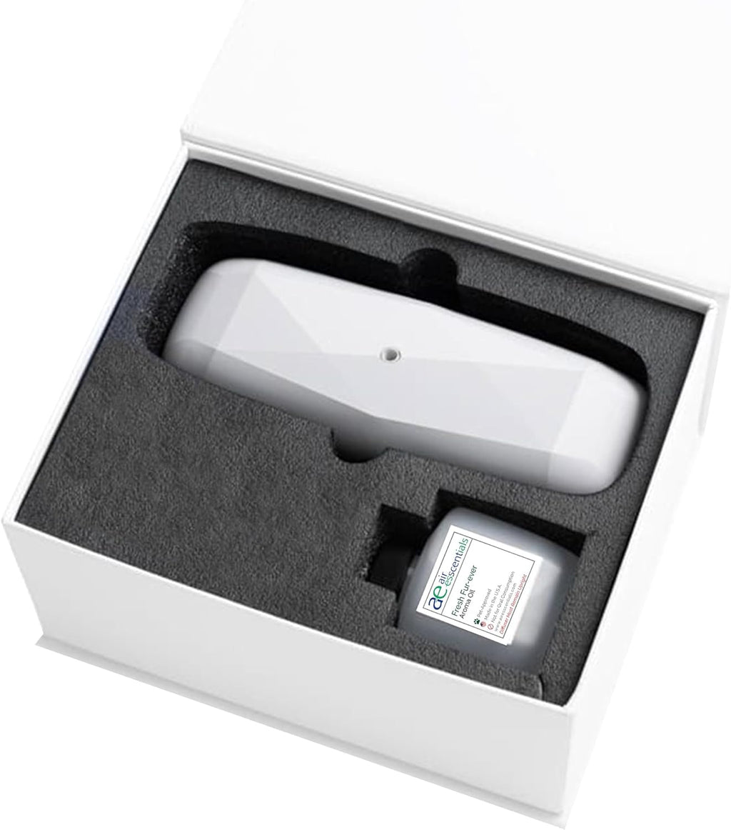 Air Esscentials Diamond Smart Scent Air Machine & Fresh Fur-Ever Aroma Oil, Waterless Fragrance Oil Diffuser with Bluetooth App Control, Fresh Cut Pine & Fir, Refreshing Winter Forest Scent, 100mL