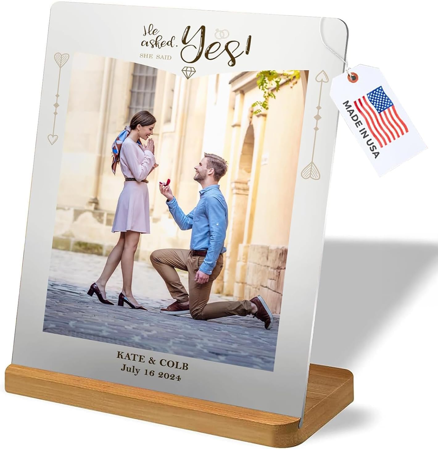 LOUISMIAA Custom Metal Picture Frame Prints,Personalized Photo Frames with Easel,Customized Metal Collage Picture Frame Gift for Family,Lover and Friend