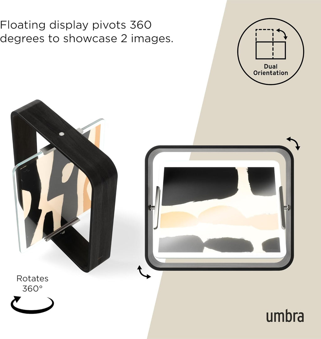 Umbra Table Picture Frame Two Sided Picture Frame for 8 x 10 Inch Photos Wood Black