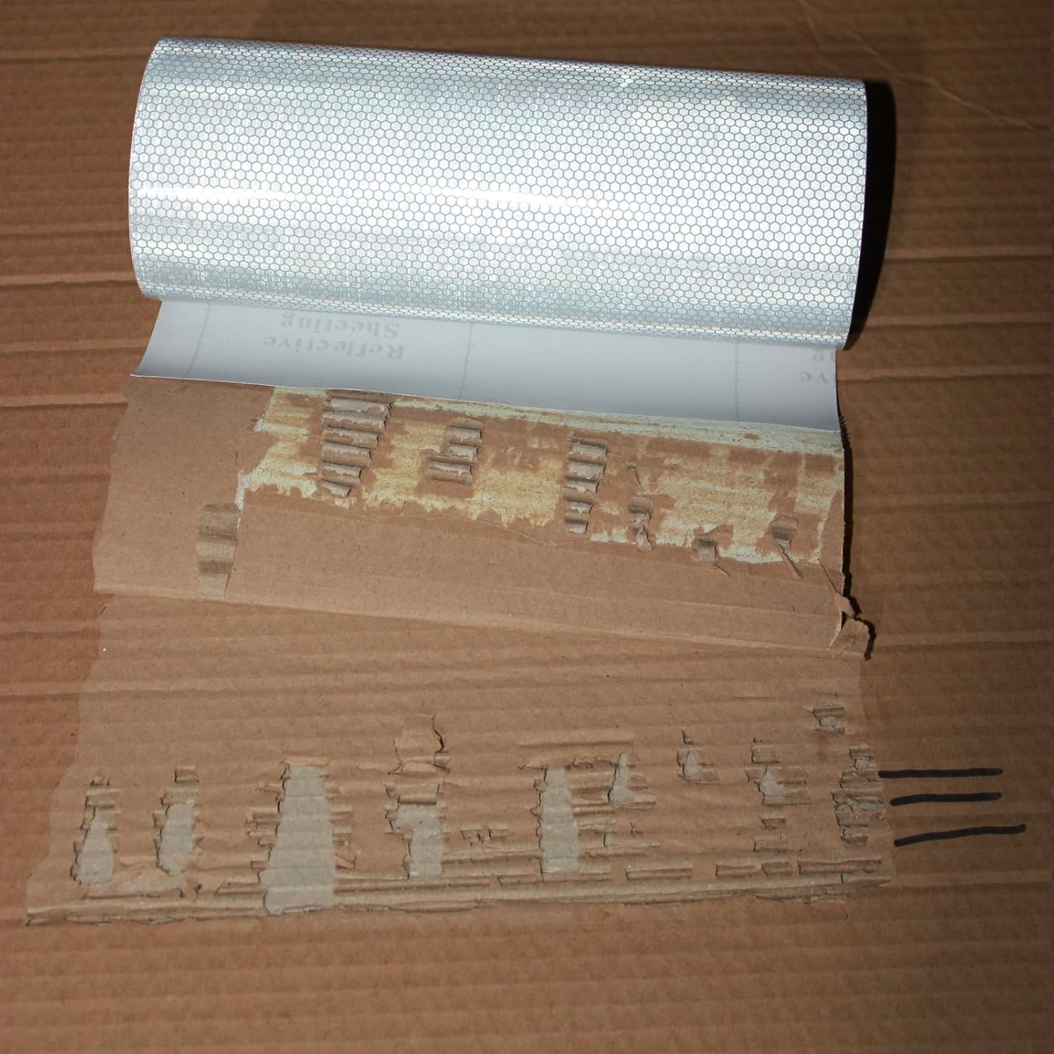 Non Fading Silver Reflective Tape 12 inch Wide, Outdoor Waterproof Safety Adhesive Stickers, High Visibility Industrial Marking Tape (11 feet)