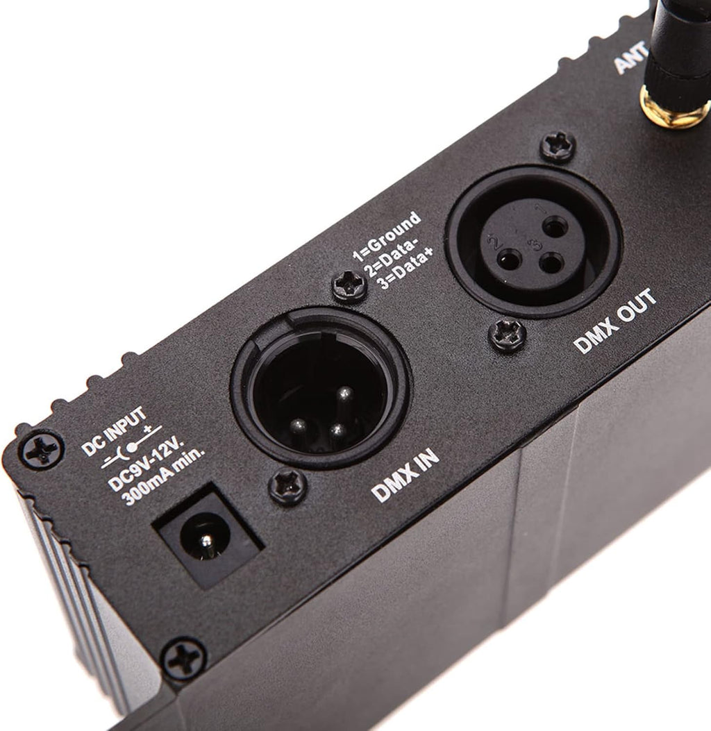 Lixada DMX 512 Controller 2.4G Wireless Transmitter Receiver LCD Display Power Adjustable Repeater Lighting Dimmer Controller for Disco DJ Party Light