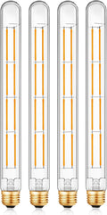 XININSUN T300 Led Bulb, 11.8 Inch Long Tubular Led Light Bulbs, 100Watt Equivalent, 1000lm, Dimmable, Clear Glass, E26 10W T10 LED Edison Tube Lamp Bulb,4 Pack. (10W=100W 2700K)