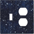 Decorative Outlet Covers Blue Galaxy Universe Space Stars 2 Gang Wall Plate Cover Single Toggle Duplex Combo Two Switch Light Switch Cover Plate Jumbo Dual GFCI Faceplate