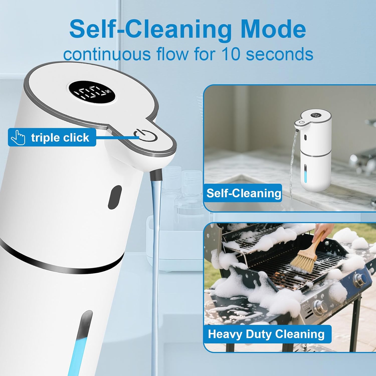 2 Pack Automatic Liquid Soap Dispenser Touchless, USB Rechargeable Smart Hand Soap Dispenser, 6-Level Adjustable, 12.8oz/380mL Wall Mount for Bathroom Kitchen Dish Soap-White