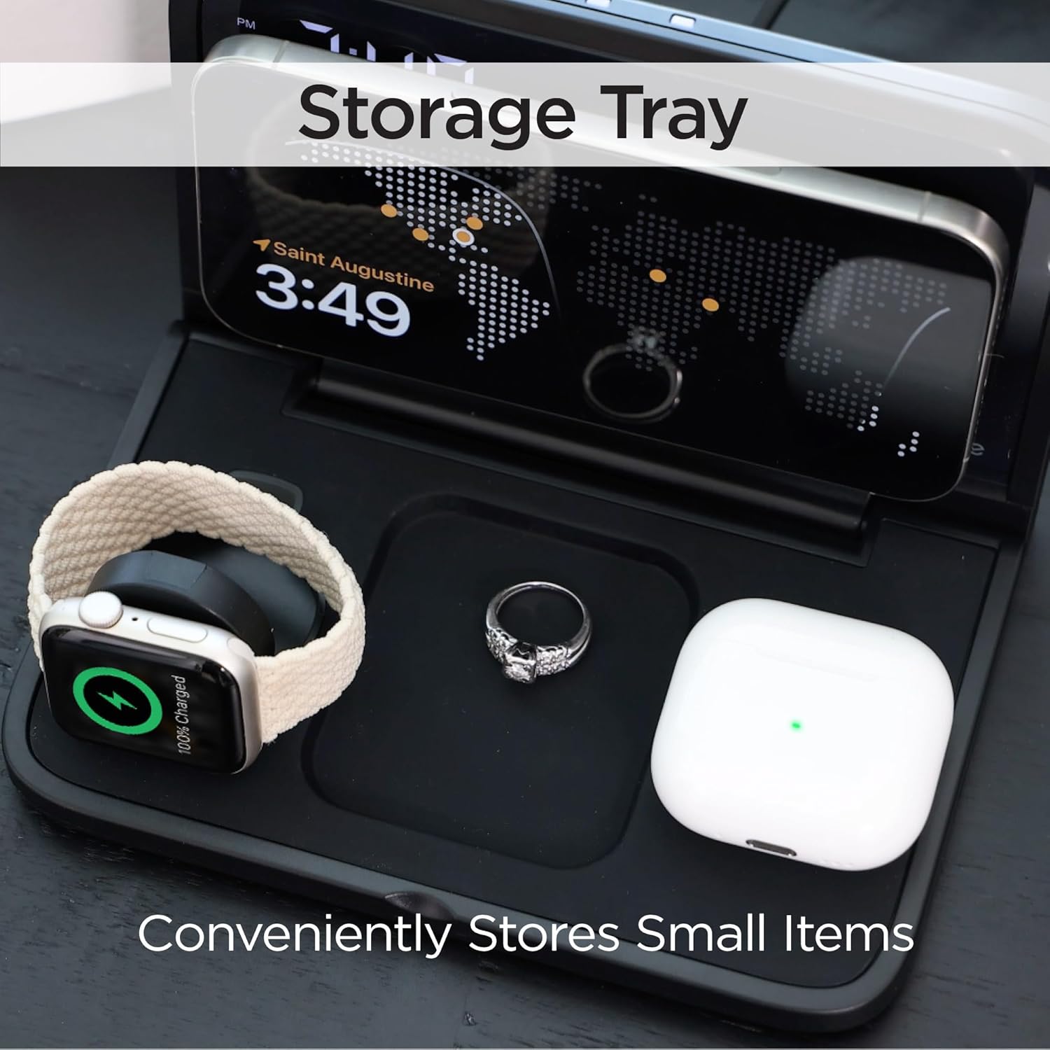 iHome Alarm Clock with Wireless Charging, Digital Alarm Clock for Bedroom Includes Wireless Charger for iPhone, AirPods, and Apple Watch (iWW7)
