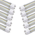 T8 2 Foot LED Tube Lights,20W 2000lm,G13 Bi-pin Base,24 inches End to End,F17T8 F18T8 Fluorescent Tubes Replacement,White 6500K 2ft LED Bulbs,Ballast Bypass,Dual-Powered for Cabinet,Pack of 10