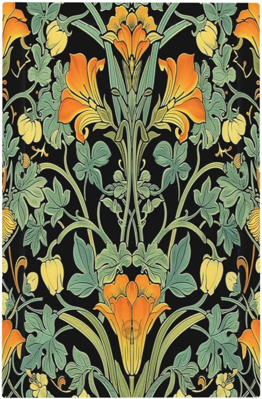 Light Switch Cover Plate William Morris Vintage Floral Green Yellow 1 Gang No Device Blank Electrical Wall Plates Faceplate Decorative Switch Plate for Bedroom Home Decor
