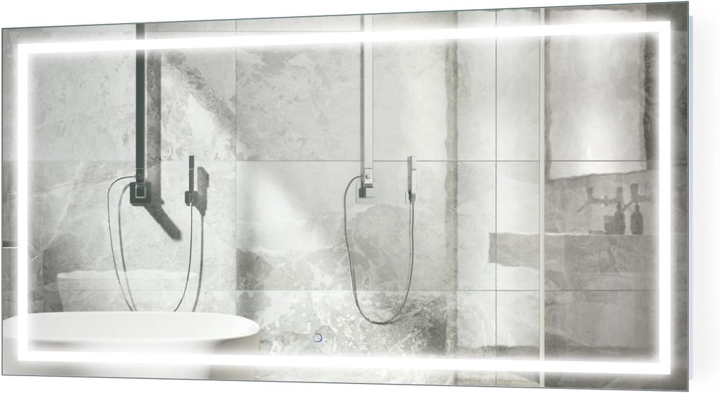 Krugg | Large 66 Inch X 36 Inch LED Bathroom Mirror | Lighted Vanity Mirror Includes Dimmer & Defogger | Wall Mount Vertical or Horizontal Installation