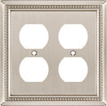 Henne Bery Sunken Pearls Heavy Duty Decorative Wall Plate Switch Plate Outlet Cover (Double Duplex, Satin Nickel)
