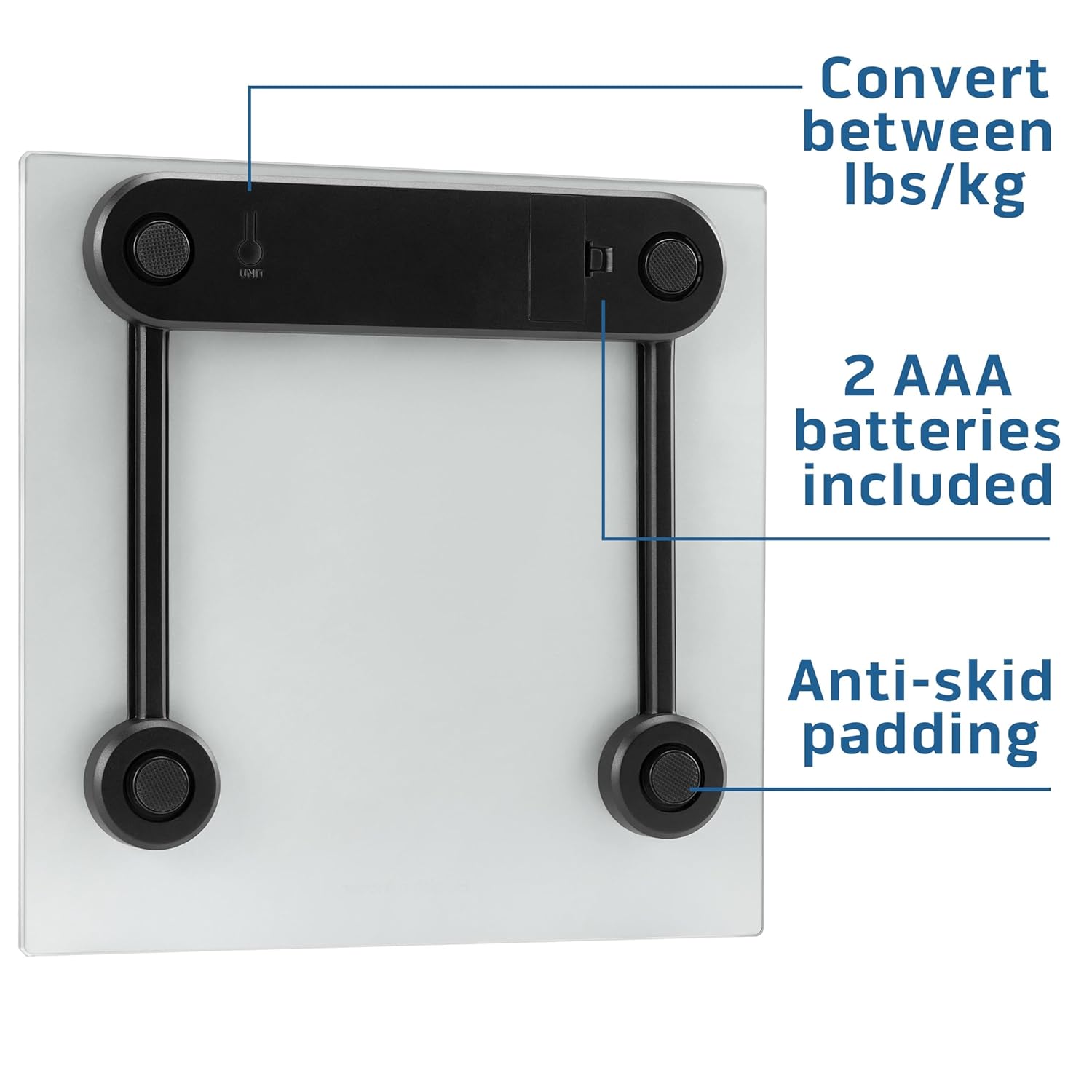 Health o meter Compact Digital Glass Bathroom Scale – 450 lb Capacity, 4 Load Cells, 3.2" LCD Display, Tempered Glass Platform, Auto Shut-Off, Low Battery Indicator, Non-Skid Feet, 5-Year Warranty