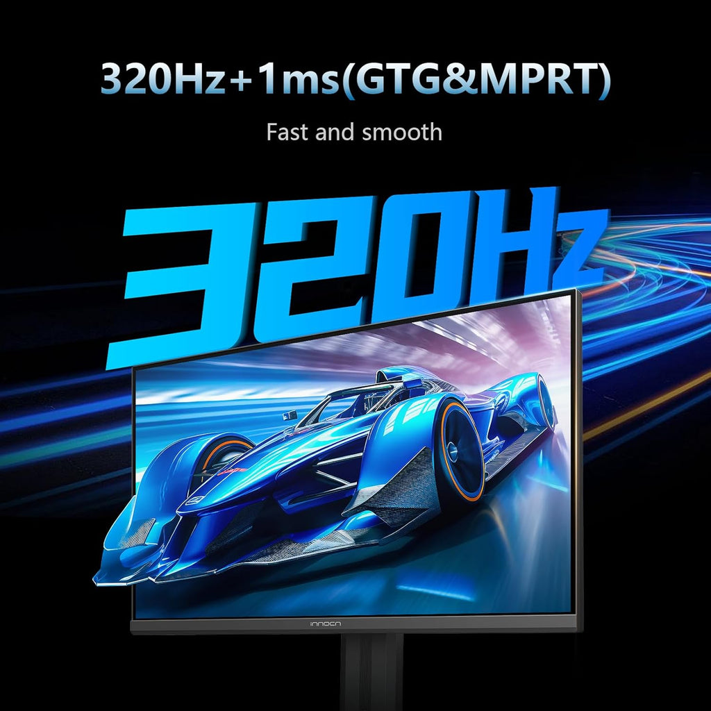 INNOCN 27" Gaming Monitor 2K QHD 2560 x 1440P 240Hz 320Hz 1ms IPS PC Computer Display, HDMI 2.1, DP 1.4, HDR 400, Eyes Care, Height/Pivot Adjustable, VESA Mountable, 27G2T