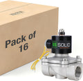 U.S. Solid 1 inch Stainless Steel Electric Solenoid Valve 110VAC Normally Closed Air Water(Pack of 16)