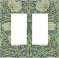 Decorative Outlet Covers Vintage Floral Plant Sage Green William Morris 2 Gang Double GFCI Rocker Electrical Wall Panels Light Switch Cover Plate for Bedroom Home Decor
