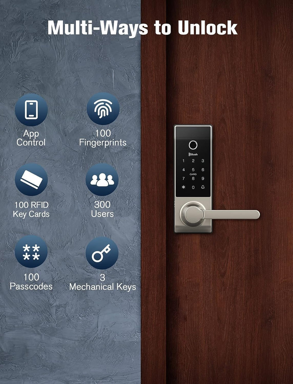 Smart Lock Doorbell Fingerprint Smart Door Lock Deadbolt for Homeowners or Parents Door Lock with Camera and Door Handle for Renters, Keyless Entry Door Lock for Front Door (Contour Bronze)