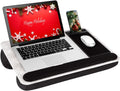 LAPGEAR Home Office Pro Lap Desk with Wrist Rest, Mouse Pad, and Phone Holder - White Marble - Fits up to 15.6 Inch Laptops - Style No. 91591