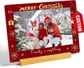 Custom Photo Prints - Metal Desktop Picture Frame with Photos & Text & Wooden Base Personalized Christmas Gifts for Family Lovers Pets and Friends, Optional Multiple Sizes