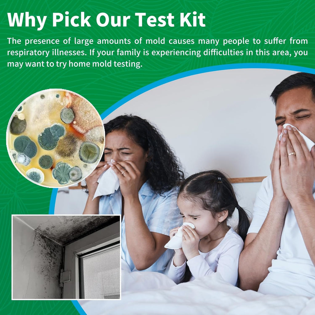 Mold Test Kit for Home - 1 Simple Mold Test kit,Test HVAC System,Surfaces & Indoor Air Quality,DIY Mold Detector at Home,Includes Detailed Mold Identification Guide,air Tester