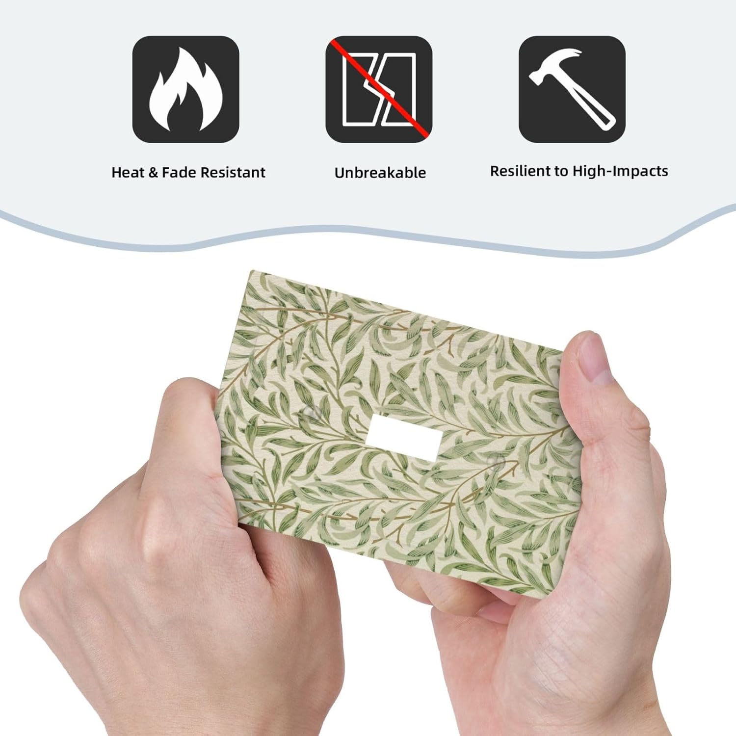 Decorative Light Switch Plate Covers Vintage Morris Willow Leaf Green Leaves 1 Gang Wall Plate Single Toggle Switch Cover Plate Jumbo Electrical Switchplate Receptacle Faceplate