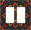 Boho Colorful Mandala Outlet Covers Light Switch Cover Plate 2 Gang Double Rocker Wall Plates Decorative Switch Plates Plug Cover Electrical GFCI Receptacle Cover for Home 4.9 X 5 IN