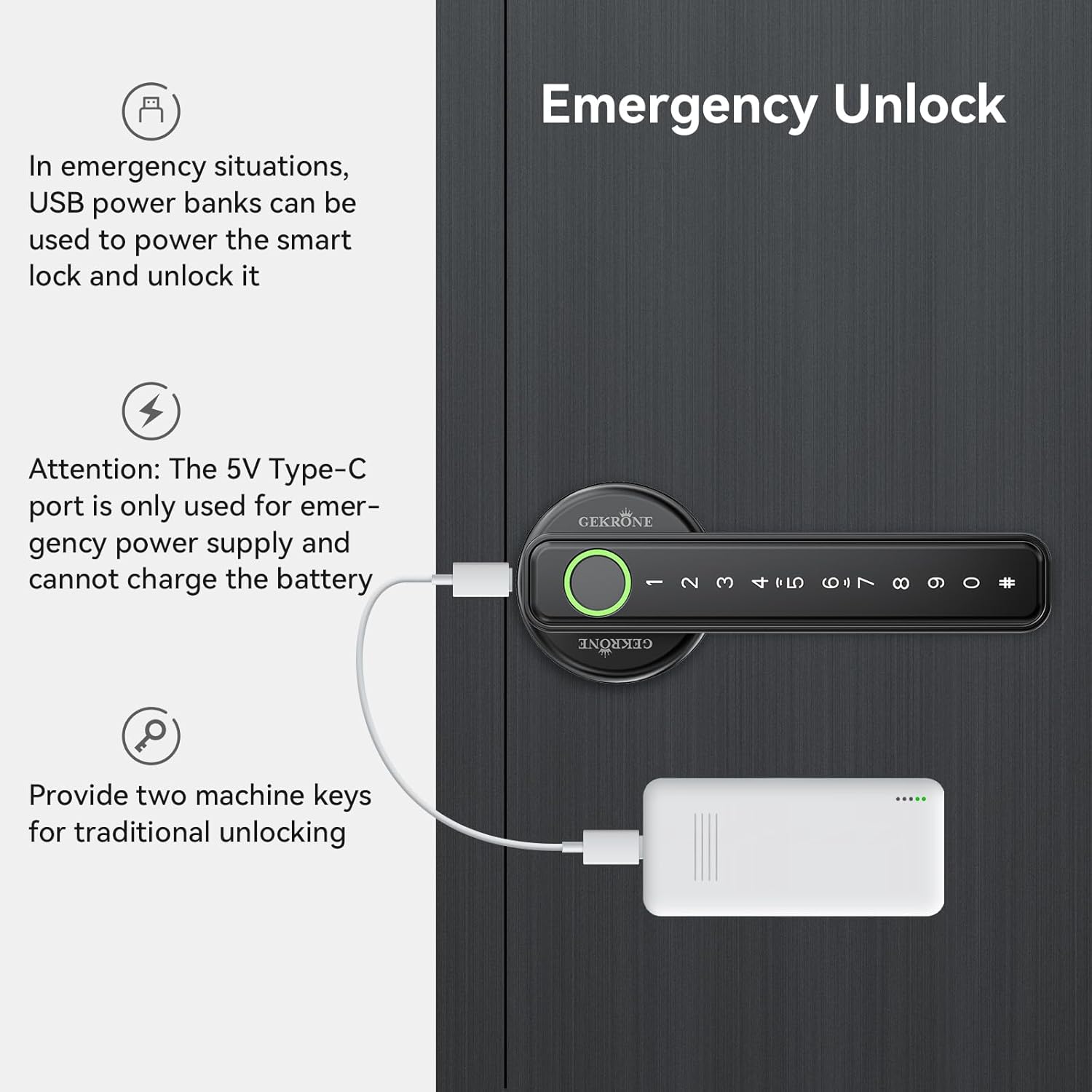 Fingerprint Smart Lever Lock TUYA APP Control Keyless Entry Bluetooth Touchscreen Indoor Handle Biometric Electronic Digital Door Knob with Keypad Suitable for Hotel Office Apartment Bedroom
