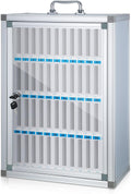 Amylove 48 Slots Cell Phone Locker Cabinet Aluminum Alloy Pocket Chart Storage Locker Box Cabinet Wall-Mounted Cell Phones Storage Box with Handle for Office Classroom Gym (White)