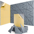 12 pack Acoustic Panels With Self-Adhesive, 12"X 12"X 0.4"Sound Proof Foam Panels, Sound Panels High Density, Soundproof Wall Panels for Home Studio Office Gray