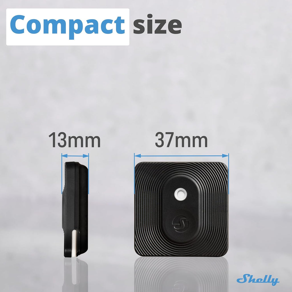 Shelly Bluetooth Smart Temperature & Humidity Sensor with Remote App Control & Monitoring, Home Assistant, Alexa, Google Home, Smart Scenes, IP54, Notification Alerts, Blu H&T Black