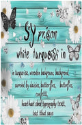 Teal Butterfly Daisy Rustic Wooden Signs Light Switch Cover Plate 1 Gang No Device Blank Electrical Wall Plates Faceplate Decorative Switch Plate For Farmhouse Cabin Decor