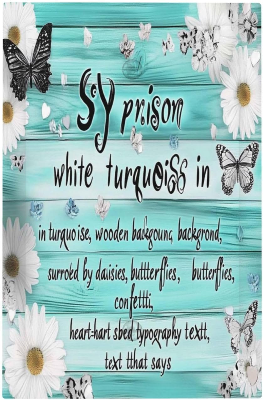 Teal Butterfly Daisy Rustic Wooden Signs Light Switch Cover Plate 1 Gang No Device Blank Electrical Wall Plates Faceplate Decorative Switch Plate For Farmhouse Cabin Decor