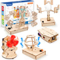Poraxy STEM Kits for Kids Ages 8-10-12, 5 Set Wooden 3D Puzzles, Educational Science Experiment Building Projects Crafts, Toys for Ages 8-13, Birthday Gifts for Boys Girls 8 9 10 11 12 13 Years Old