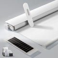 No Drill Motorized Blinds with Remote, Blackout Automatic Blinds with Solar Panel, Cordless Smart Electric Roller Shades for Windows, White, 42 x 72