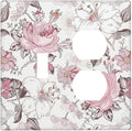 Wallplates Modern Watercolor Flower Pink White Wildflower 1 Toggle 1 Duplex Switch Plate Electrical GFCI Faceplate Decorative Light Switch Covers for Bedroom Home Decor