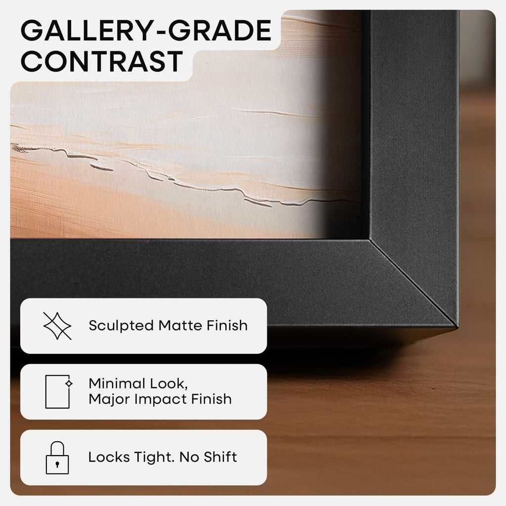 Homeforia 18x24 Poster Frame Black, High End Metal 18 x 24 Picture Frames with Mat 16 by 20 inch Photo, 18x24 Black Frame Matted to 16x20 Print, 24x18 Hanging Frame, Tempered Glass, Wall Kit, Set of 2