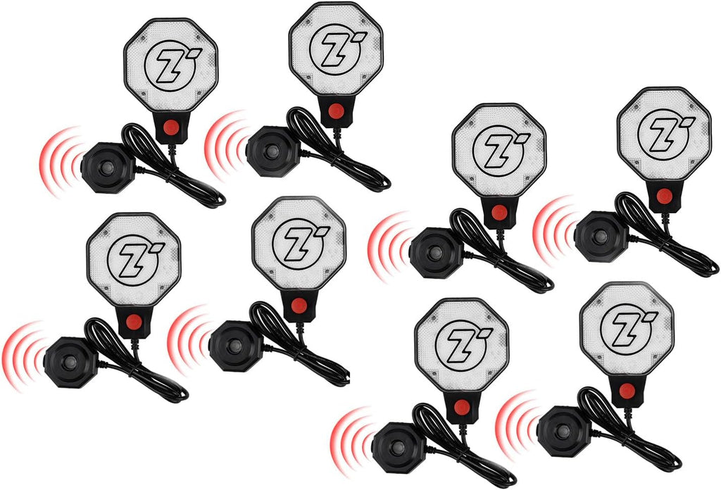 Garage Parking Sensor Ultrasonic Car parking Stopper for Garage with Red/Yellow/Green LED Indicators –Adjustable Stop Distance 12" to 6.5 ft Battery or USB Powered Easy Install Wall-Mount 8-Pack