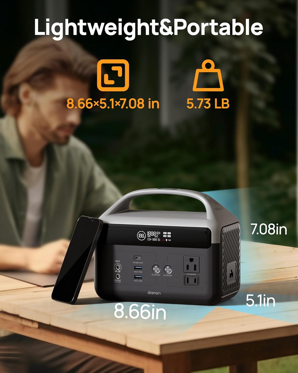 DaranEner Portable Power Station with Foldable Solar Panels 40w, 300w Lifepo4 Battery 60W USB-C Pd, 192Wh Fast Recharge Home Backup Power Bank, Lightweight Solar Generator for Camping, Outdoor Travel
