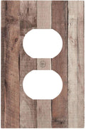 Outlet Covers Retro Wood Brown Farmhouse Barn Wooden 1 Gang Duplex Light Switch Cover Decorative Switch Plates Electrical Receptacle Faceplate Wall Plate for Farmhouse Cabin Decor