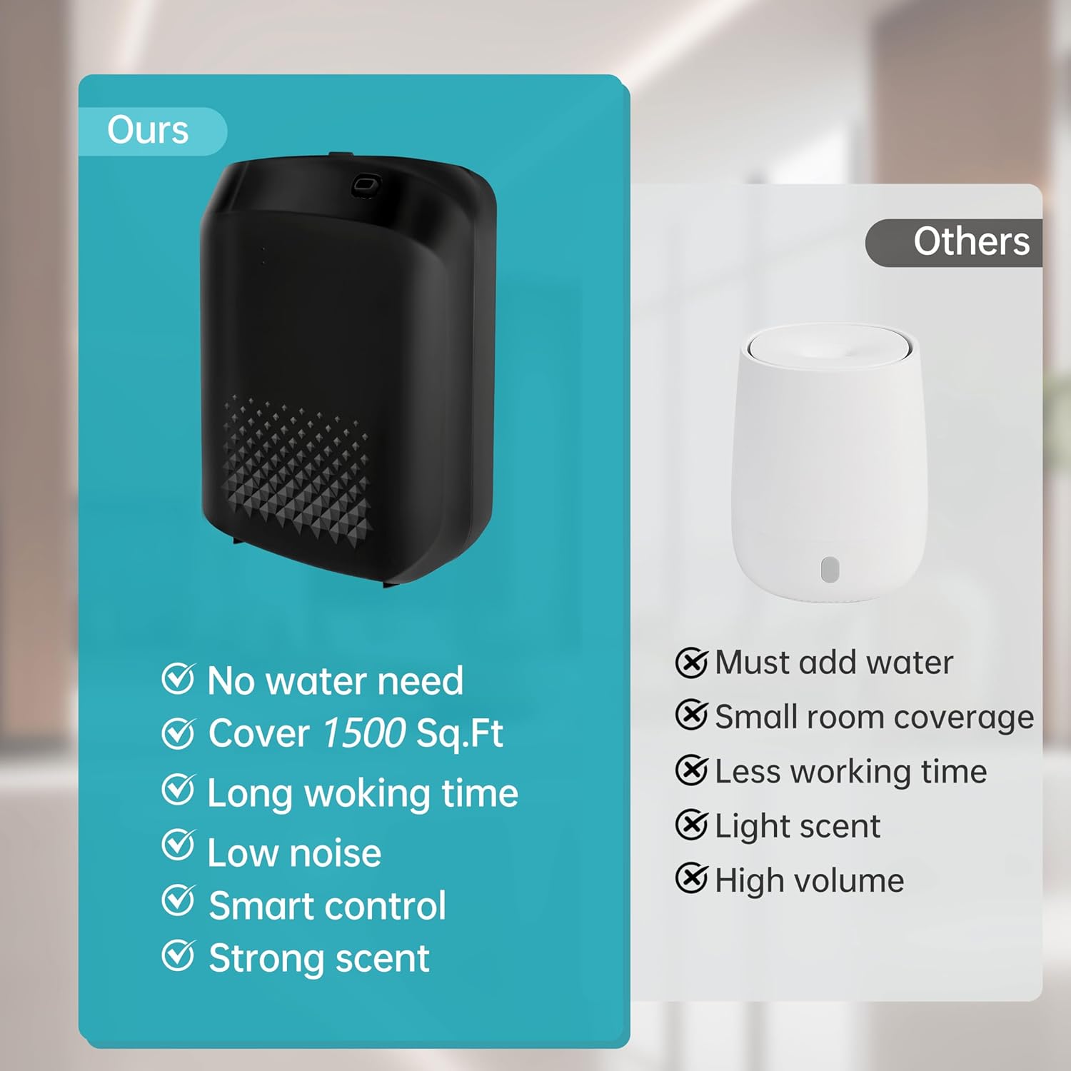 WiFi Smart Scent Air Machine for Home, App Control Waterless Essential Oil Diffuser, 1500 Sq.Ft Cold Air Diffusion System, 400ml Hotel Collection Diffuser for Large Room, Office (Black)