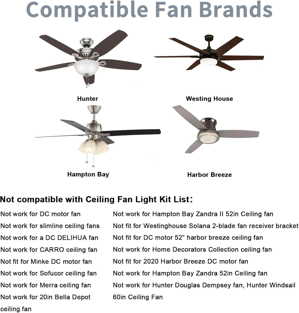 Universal Smart WiFi Ceiling Fan Remote Control Kit, Compatible with Alexa, Google Assistant and Smart Life App, No Hub Required DIMMER