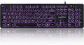 Perixx PERIBOARD-317R Wired Backlit USB Keyboard - Big Print Letter - Tri-Color Illuminated LED - Stylish Round Keycaps - US English