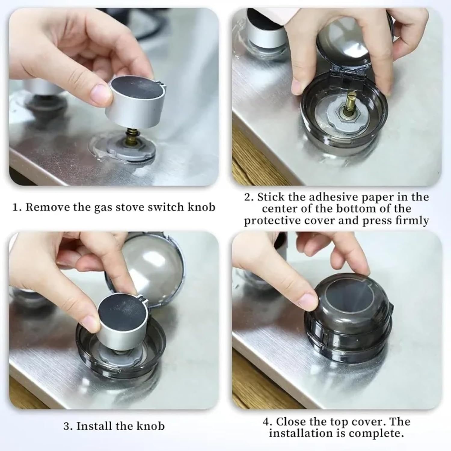 Stove Knob Safety Covers, 6PCS Gas Stove Knob Locks, Heat-Resistant Covers, Easy to Install Oven for Child Safety