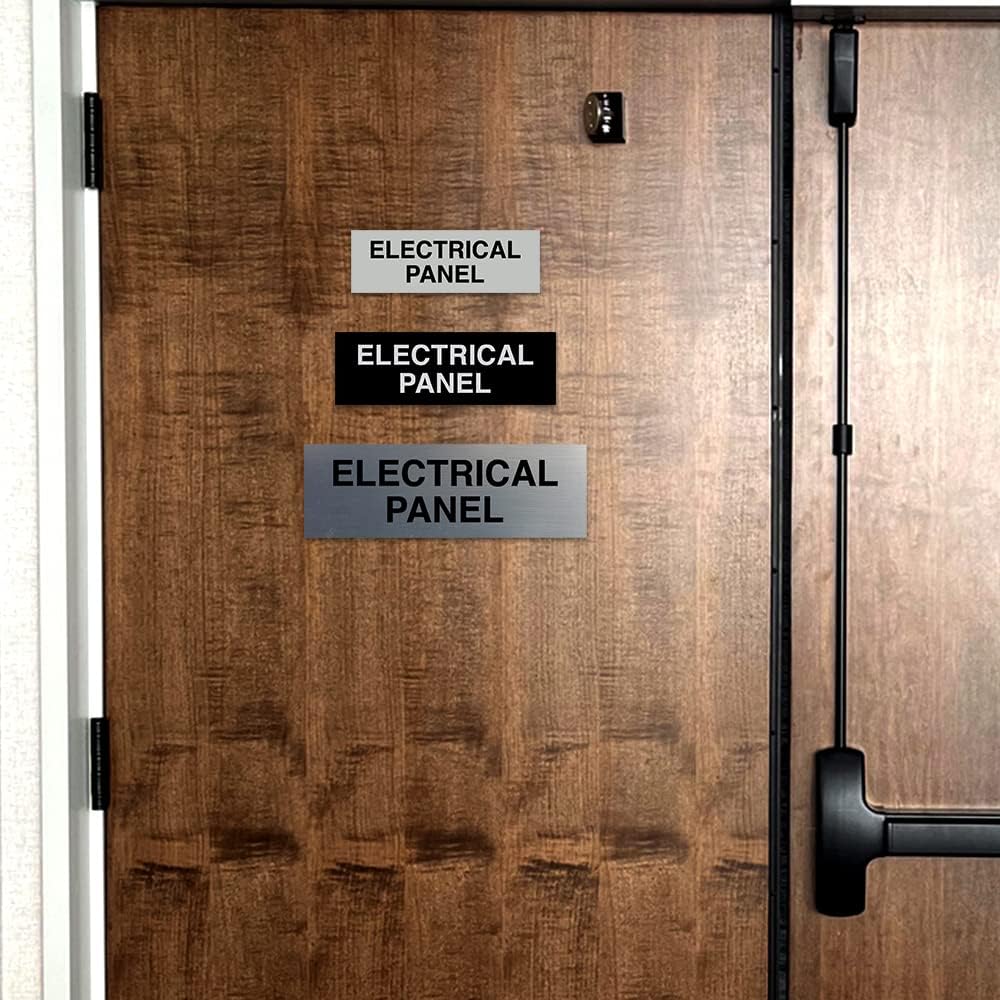 All Quality Basic Electrical Panel Sign - Fire Regulation Safety Compliance Sign - Black - Medium (1 Pack)