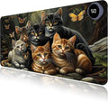 Heated Mouse Pad with 3 Levels Heated & 3 Hours Auto Shut-Off Mouse Pad for Warming Hands in Office Home, 23.6" x 14.2"Large Safe Desk Mat Hand Warmer，A Bunch of Cute Cats