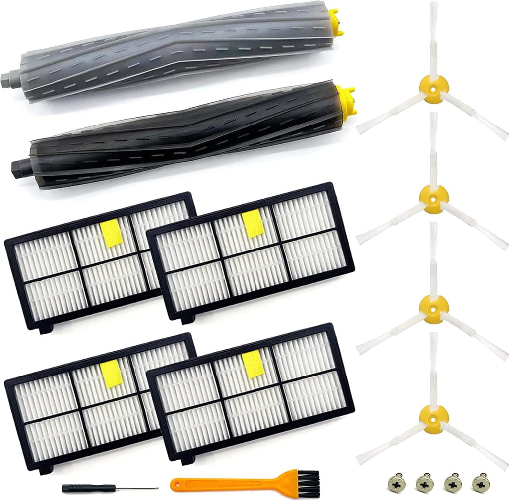 9 Pack Replacement Parts Compatible for iRobot Roomba 800 900 Series 960 860 805 850 980 861 864 866 870 871 880 890 891 981 985 961 Vacuum Cleaner,1 Set Roller Brushes,4 Filters,4 Side Brushes