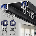 Double Curtain Track Ceiling Mounted, Heavy Duty Aluminum Sliding Rails for Curtains, Silent Double Curtain Track System for Drapes Room Dividers Living Room Bedroom (Black,3.2m(10.5ft))